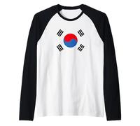 Minimalist Korean Flag Illustration Graphic Raglan Baseball Tee