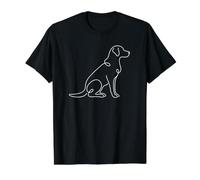 Minimalist Labrador Retriever Continuous Line Dog Design Value Graphic T-Shirt, Men, Black, L