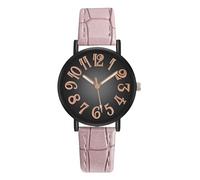 Minimalist Ladies Watch, Korean Style Watch, Large Dial Watch, Leather Band Watch for Casual or Dressy Outfits, and a Second-Hand Functionality, Perfect for Everyday Use or Elegant Evening Wear