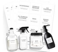 Minimalist Laundry Room White Labels Set,144 Water/Oil Resistant Preprinted Matte Stickers,Waterproof Self Adhesive Home Organizing Stickers for Laundry Room,Linen Closet,Bathroom,Cleaning Supplies