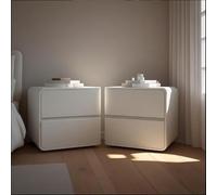 Minimalist Leather Bedside Table with Drawers, Versatile End Table for Bedrooms, Functional Design for Left and Right Combination