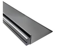 Minimalist LED Wall Shelf Creative Metal Floating Shelf Aluminum Alloy for Bar Bathroom Switch Black 22.5x150cm Sto Solut for Modern Spaces