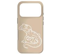 Minimalist Leopard Gecko Mom Lizard - Tan Case for iPhone 17 Pro