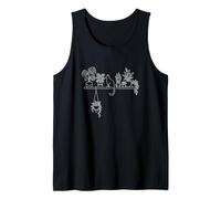Minimalist Line Art Cat Gardening Boho Botanical Cat Tank Top