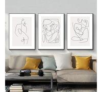 Minimalist Line Art Print Abstract Women Line Poster Black and White Abstract Minimalist Wall Art Line Drawing Wall Decor Women Body Pictures for Living Room Bedroom Wall Decor Set of 3 Unframed