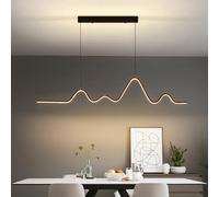 Minimalist Line Chandelier 49.21in Long Table Pendant Light 20W Dimmable Pendant Lamp Rustproof Aluminum Hanging Lamp Modern Wave Suspension Lighting for Bedrooms, Kitchen, Bathroom