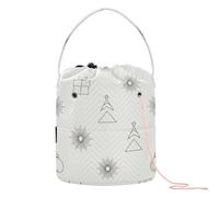 Minimalist Line Christmas Seamless Pattern Crochet Bags Knitting Bag Yarn Portable Storage Bags for Yarn Balls Knitting