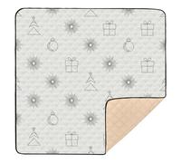 Minimalist Line Christmas Seamless Pattern Cute Foldable Baby Gym & Activity Mat for Indoor Outdoor Water Resistant Baby Play Tummy Time Mat for Baby Kids Toddlers Infants, 50'' x 50''