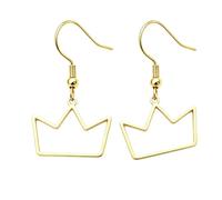 Minimalist Line Geometric Necklace, Gold Silver Polished Hollow Crown Square Triangle Octagon Spiral Charm Daily Wear Jewelry for Women, One Size, Stainless Steel, No Gemstone