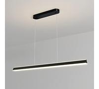 Minimalist Linear Chaner Ceiling Light LED Dimmable Pendant Lamp, Long Strip Kitchen Island Lighting Fixture, Dining Table Office Chaners with Remote Control (Dark 80cm)