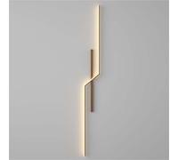 Minimalist Linear Wall Lamp - Metal Interior Cable with Wood Grain Finish, Perfect for Bedroom, Living Room, Corridor Decor, Elegant Water Transfer Design.