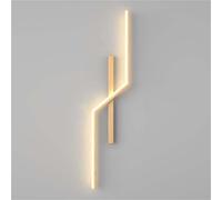 Minimalist Linear Wall Lamp - Metal Interior Cable, Wood Grain Finish, Water Transfer Design - Perfect for Bedroom, Living Room, Corridor, Bedside Decoration (Grain Color)