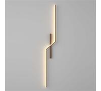 Minimalist Linear Wall Lamp - Metal & Wood Grain Finish, Water Transfer Design for Bedroom, Living Room, Corridor, Bedside Decor - Stylish Interior Lighting Solution