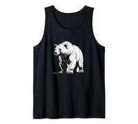 Minimalist Lineart Bear Standing in Bold Style Tank Top