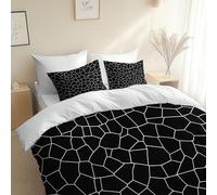Minimalist Lines Broken Glass Surface Duvet Cover Set Super King 260 x 220 cm - 3 piece Bedding for All Seasons White Duvet Cover, with 2 Pillow Shams Hypoallergenic
