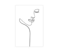 Minimalist Lines Woman Face Line Drawings Canvas Poster Wall Art Decor Print Picture Paintings for Living Room Bedroom Decoration Unframe-style 12x18inch(30x45cm)