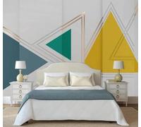 Minimalist Luxury Colourful Geometric Triangle 3D Wallpaper Easy Install Feature Office Living Room Sofa Bedroom TV Background Wall Decoration-150cm×105cm