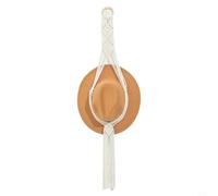 Minimalist Macrame Hat Rack Built With Cotton Rope And Pine For Seamless Integration Into Contemporary Bohemian Or Scandinavian Interiors(1 layer 93cm)