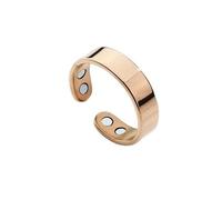 Minimalist Magnetic Ring Adjustable Stainless Steel Open Geometric U Shape Unisex Stackable Fidget Band for Office Daily Wear (Rose gold)