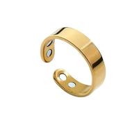 Minimalist Magnetic Ring Adjustable Stainless Steel Open Geometric U Shape Unisex Stackable Fidget Band Gold Steel Rose Gold Black for Office Daily Wear
