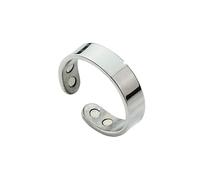 Minimalist Magnetic Ring Adjustable Stainless Steel Open Geometric U Shape Unisex Stackable Fidget Band for Office Daily Wear (steel color)