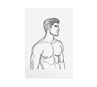 Minimalist Male Body Line Art 2 Canvas Poster Wall Art Decor Print Picture Paintings for Living Room Bedroom Decoration 20x30inch(50x75cm)