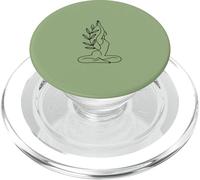 Minimalist Meditating Woman Line Art - Matcha Green PopSockets PopGrip for MagSafe