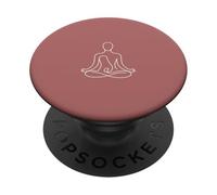 Minimalist Meditating Woman Line Art - Rose PopSockets Adhesive PopGrip
