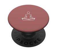 Minimalist Meditating Woman Line Art - Rose PopSockets Adhesive PopGrip