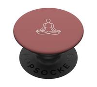 Minimalist Meditating Woman Line Art - Rose PopSockets Adhesive PopGrip