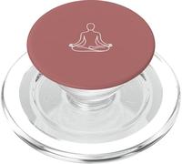 Minimalist Meditating Woman Line Art - Rose PopSockets PopGrip for MagSafe