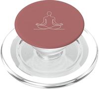 Minimalist Meditating Woman Line Art - Rose PopSockets PopGrip for MagSafe