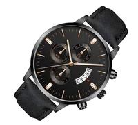 Minimalist Men's Watch - Waterproof Stylish Design, Casual Timepiece, Leather Strap Watch, Durable Everyday Accessory | Waterproof Stylish Wristwatch for Men Work Travel Office Home Daily Use