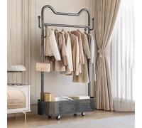 Minimalist Metal Clothes Rack, Freestanding Garment Hanger for Bedroom & Office, 100cm/39.4in Grey Design, Sturdy Clothing nizer, Modern Wardrobe Solution
