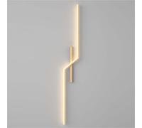 Minimalist Metal Linear Wall Lamp with Wood Grain Finish - Stylish Interior Decor for Bedroom, Living Room, Corridor, Bedside - Water Transfer Design, Grain Color