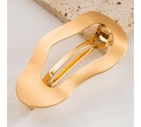 Minimalist metal versatile spring clip oval hollow exquisite luxury hair accessory with half ponytail at the back of the head