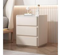 Minimalist Modern Bedside Table with Three Drawers, Solid Wood Construction for Bedroom Storage, Floor-Standing Design Enhances Space Efficiency