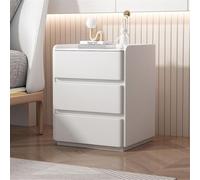 Minimalist Modern Bedside Table with Three Drawers, Solid Wood Construction for Bedroom Storage, Floor-Standing Design Enhances Space Efficiency
