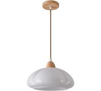 Minimalist Modern Large Dome Pendant Light with Glass Shade - 11.8” Round Lamp for Kitchen Island, Dining, Bedroom, Living Room