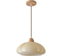 Minimalist Modern Large Dome Pendant Light with Glass Shade - 11.8” Round Lamp for Kitchen Island, Dining, Bedroom, Living Room
