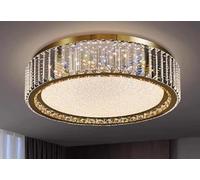 Minimalist Modern Luxury Crystal Ceiling Lamp Light Villa Bedroom for Hotel Dining Table Chandeliers(Dia40cm,Remote)