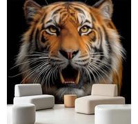 Minimalist Modern Photography Wall Mural 400 x 280 cm Animal Tiger Fur Texture, Large Non-Woven Photo Wallpaper for Living Room Bedroom & Office, HD Feature Wall Art, Easy to Install Decor