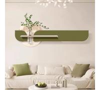 Minimalist Modern Porch Decoration Painting with LED Lights, Hydroponic Green Plants and Sandstone Wall Art for Corridor and Entrance