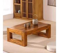 Minimalist Modern Rectangle Dining Coffee Table, Natural Wood Grain, Sturdy Mortise and Tenon Structure for Living Room