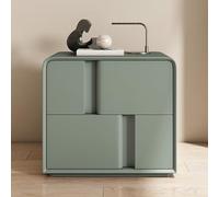 Minimalist Modern Solid Wood Storage Cabinet with Dual Drawers, Italian Coffee Mini Bar - Stylish Green Fruit Color, Perfect for Home, Office & Café Use