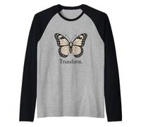 Minimalist Monarch Illustration, Transform Raglan Baseball Tee