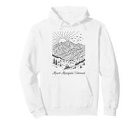 Minimalist Mount Mansfield Vermont Sunset Line Art Pullover Hoodie