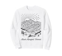 Minimalist Mount Mansfield Vermont Sunset Line Art Sweatshirt