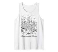 Minimalist Mount Mansfield Vermont Sunset Line Art Tank Top