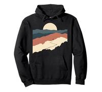 Minimalist Mountain Sunrise Trail Runner Scene Pullover Hoodie